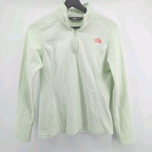 The North Face‎ Women's 1/4 Zip Fleece Pullover S White Long Sleeves Lightweight